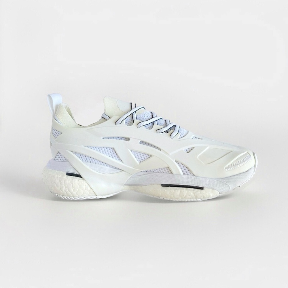 ADIDAS STELLA MCCARTNEY WHITE SOLARGLIDE PRIME KNIT RUBBER LACE UP SNEAKERS SHOE